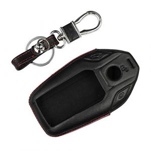 M.JVisun Véritable Cuir Clef Coque Porte-clés pour BMW Série 5 Série 6 GT Série 7 730Li 740 740Li 750Li 760Li i8 X3 X4 X5 X6 X7 LCD Écran Intelligent Cas de Clé à Distance Auto Clé - Cuir - Noir (M.Jvisun.Eu, neuf)