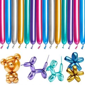 YOUYIKE 100 Pièces Ballon Long Métallique 260Q à Modeler et Sculpter, Torsadé Magique pour Bricolage, Anniversaire Enfant, Fêtes et Mariages (Yanniler-EU, neuf)