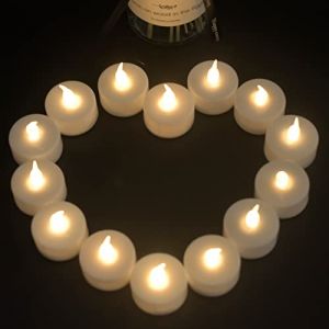 Lot de 100 bougies chauffe-plat LED vacillantes - Fausses bougies électriques avec lumières sans flamme - Bougies LED à piles - Pour mariage, église, Noël, décoration de Pâques (blanc chaud) (CANDLESEE Direct, neuf)