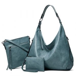 Pahajim Sac a Main et Portefeuille Femme Sac Bandouli&egrave;re Femme Grand Cabas Cuir Souple Sac Hobo Fourre Tout Femme Tote Bag Imperm&eacute;able pour Travail, Voyage, Shopping(Bleu) (Pahajim, neuf)