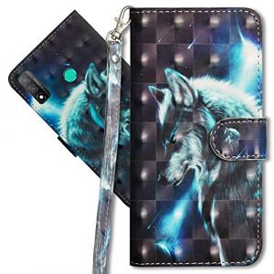 MRSTER Huawei P Smart 2020 Étui à Rabat 3D Désign Portefeuille Housse [Magnétique] [Fonction Stand] [Porte Carte] PU Cuir Protection Coque pour Huawei P Smart 2020. YX 3D Wolf (MRSTER, neuf)