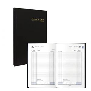 Agenda Perp&eacute;tuel de caisse Journalier BREPOLS 13.3x21 noir (FOURNITURE DISCOUNT, neuf)