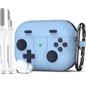 R-fun &Eacute;tui Compatible avec Apple Airpods Pro (2023/2022/2019, 2e/1re g&eacute;n&eacute;ration), c&acirc;ble USB-C/Lightning avec kit de Nettoyage, Design Classique pour Consoles de Jeux Portables,Bleu (Her Vision, neuf)