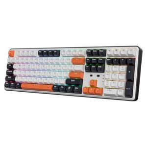 Redragon K689 Pro Clavier de Jeu RVB sans Fil, 104 Touches + 4 Touches de Raccourci supplémentaires, Clavier mécanique avec Socle échangeable à Chaud, atténuation du Bruit à 3 Couches, US Layout (Radioddity France, neuf)