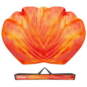 Baisdan Drapeaux de culte de 140 x 140 cm, ailes d'ange de feu, drapeaux de danse de louange et d'adoration pour culte proph&eacute;tique, danse chr&eacute;tienne d'&eacute;glise (drapeaux de flamme) tiges flexibles (Baisdan, neuf)