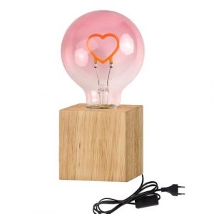 Support de Douille E27 en Bois carré Lampe de Table Edison Prise EU Standard Luminaire de Décoration Pour salon chambre chevet Maison Café Bar Restaurant Cuisine couloir salle à manger (xindaxin, neuf)