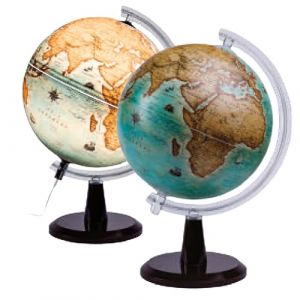 EXERZ 30cm Globe terrestre illuminé - Carte anglaise - Carte moderne couleur antique, style vintage (Exerz, neuf)