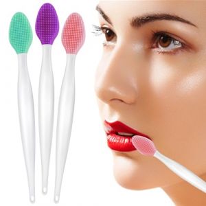 Lot de 3 pinceaux à lèvres exfoliants en silicone – Pinceau à lèvres, brosse exfoliante pour les lèvres, brosse à lèvres en silicone, réutilisable, nettoyage doux, brosse exfoliante pour les lèvres (Moxum, neuf)