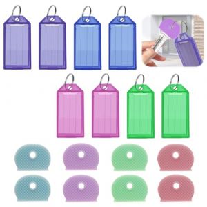 FunWorth Lot de 16 Porte Clés et Couvres Clés en Colorés, Poignées Rondes et Diamantées, Antidérapants et Grand Teint (rose, vert, violet, bleu) (FunWorth, neuf)