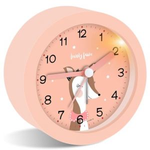Ayybboo R&eacute;veil Enfant Fille Gar&ccedil;on,Horloge Analogique P&eacute;dagogique sans Tic-Tac avec Veilleuse et Snooze,Cadeau pour Chambre d'enfant, &Eacute;cole, Anniversaire (Rose fonc&eacute;) (Weichao-Direct, neuf)