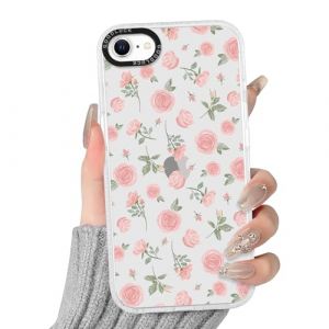 Yirlbey Transparente Coque pour iPhone 16e/SE 4/SE 2025, Aesthetic Fleur Roses Motif &Eacute;tui Flower Design Housse pour Filles, Silicone Cover Anti-Rayures Protection Case pour iPhone SE 4 6,1",Mignon (XUPINBO, neuf)