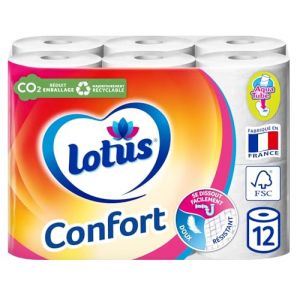 Papier Toilette Lotus Confort Blanc 12 rouleaux - Offre Spéciale (Maxi&Mini, neuf)