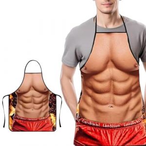DWFEYOI Tablier Homme Sexy, Homme Humoristique Tablier Créatif BBQ Cuisine Tabliers de Cuisine Homme Humour Réglable Party Pour Humoristique Anniversaire Noel Les Hommes Tablier Adulte Cadeau (Binherd OU, neuf)