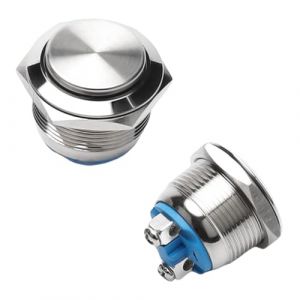 Lot de 2 boutons de sonnette - 16 mm - Bouton poussoir - Bouton de d&eacute;marrage rond - &Eacute;tanche - 250 V 220 V CA 12 V 24 V 36 V CC 3 A - Bornes &agrave; vis - En acier inoxydable - Pour voitures, sonnette de (ZhiKaiKeJiYouXianGongSi, neuf)