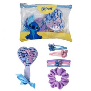 ARDITEX, Disney Stitch Accessoires pour Cheveux avec Trousse Stitch, avec Pince Cheveux, barrette, et Bien d'Autres Encore, Parfait Comme Cadeau pour Enfant, Anniversaire, 7 Pieces (FMC-Store, neuf)