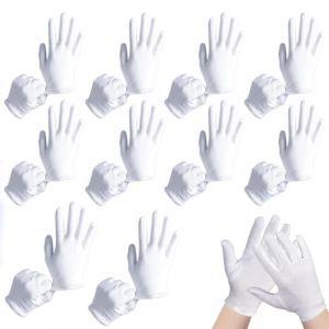 Gant Coton Blanc Hydratants Eczema, Gants de Travail Minces Contre N&eacute;vrodermite, Gants Protection l'ecz&eacute;ma pour Peau S&egrave;che et Sensible-18,5cm,10 Paires (GuangYuanHang, neuf)