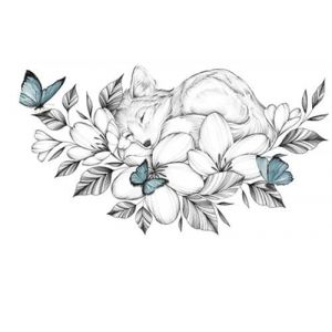 Autocollant de tatouage imperméable, grande poitrine, taille, épaule, dos, dentelle, papillon bleu, faux tatouage, sous les seins, Art corporel for femmes(010) (CAOHCTTDDHJ, neuf)