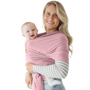 &Eacute;charpe porte-b&eacute;b&eacute; de 3,2 &agrave; 15,9 kg &ndash; &Eacute;charpe de portage douce et extensible pour b&eacute;b&eacute; &ndash; S&eacute;curit&eacute; test&eacute;e &ndash; Porte-b&eacute;b&eacute; mains libres &ndash; &Eacute;charpe pour nouveau-n&eacute; (rose p&acirc;le) (RYLOOBABY LIMITED, neuf)