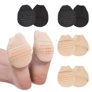 4 paires Coussinet Plantaire,Coussinets Plantaires et pour Talons,Coussinets pour Avant-Pied de Respirant Absorbant la Transpiration pour Talon Haut, Soulager la Douleur Plantaire (Noir & Peau) (RONZHH, neuf)