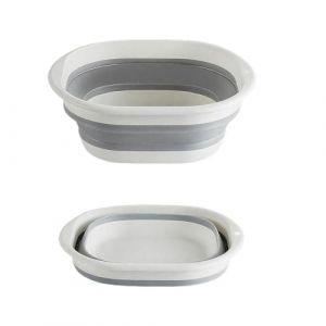 bassine pliable camping de 2,7 L - Bol Portable, bassine pliable, pour Camping, Cuisine, Maison - Bac de Lavage Peu Encombrant (Gris) (ROBFLOR MARKET CARS, neuf)