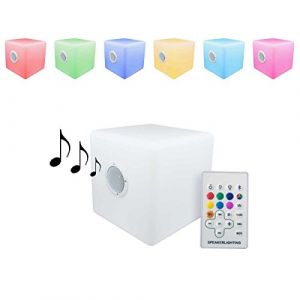 Haut-parleur Bluetooth portable en forme de cube LED lumineux avec changement de couleur 40 x 40 cm (la vida en led, neuf)