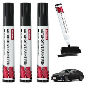 DULZEN 3 Pièces Stylo Retouche Peinture Noir Stylo Retouche Voiture Stylo Retouche Peinture Carrosserie Stylo Anti Rayure Voiture Stylo Peinture Voiture pour Carrosserie Moto Voiture Vélo (mengogua, neuf)