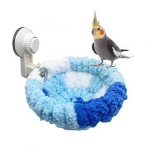MiOYOOW Lit Douillet pour Oiseaux, Hamac pour Oiseaux, Nid Suspendu en Peluche pour Perroquet, Cage d'hiver Chaud avec Ventouse de Suspension pour Perruche, Calopsittes, Cacato&egrave;s (Voda FR, neuf)