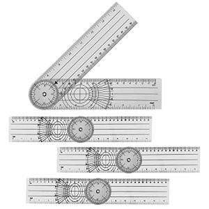 OMIGA 4 Pi&egrave;ces Goniometer Goniom&egrave;tre Rotatifs Mesure Colonne Vert&eacute;brale Degr&eacute;s Multifonction 360 Multi Angle Transparent Plastique pour Mesures Anthropom&eacute;triques Famille Genou Articulation (SINGH-EU, neuf)