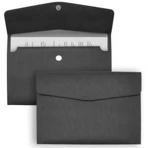 WYYFXY&reg; 2 Pi&egrave;ces PU Porte Documents A4, &eacute;tanche Portefeuille classeur en cuir PU avec fermeture magn&eacute;tique, id&eacute;al pour le travail, les &eacute;tudes et les voyages (Noir) (YXZMY, neuf)