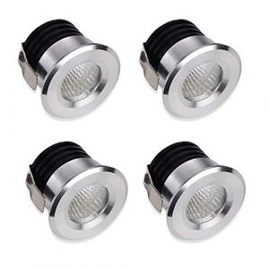Yeehome Lot de 4 mini spots LED 3 W encastrables pour pl&acirc;tre, avec transformateur s&eacute;par&eacute;, &eacute;clairage pour vitrine, int&eacute;rieur de meuble (Well buy, neuf)