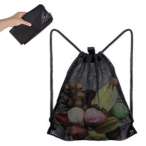Butyeak Sac de Gym à Cordon Noir, Sac Filet en Nylon,Sacs de Sport à Cordon, Sac a Dos Avec Cordon de Serrage, pour la natation, la plongée, le voyage, la salle de sport (40 * 45cm) (JUNNING STORE, neuf)