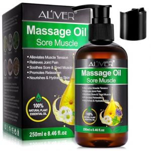 Huiles de Massage Relaxante pour Pr&eacute;paration et R&eacute;cup&eacute;ration Sportives, 250ml Massage Oil pour Corps, Huile Massage Hydratante Nourrit, Assouplit et Tonifie la Peau pour Hommes et Femmes (liuqiushangmaoSHOP, neuf)