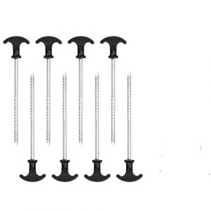Piquets de Tente, 8 pièces 20cm Piquets Longs et Robustes, Piquets en Acier,Piquets de Tente en Piquets de Fixation Sol Crochet pour Tente De Sardines Camping Jardinage Acier Galvanisé Sardine (yuheng001, neuf)