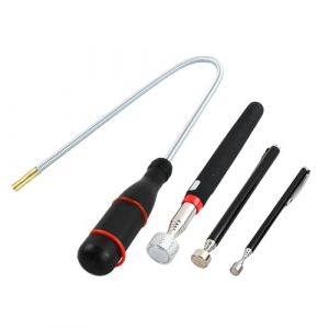 4 Pcs Outils Magn&eacute;tiques T&eacute;lescopiques, Aimant Telescopique Flexible avec Clip et Poign&eacute;e Antid&eacute;rapante Tige R&eacute;cup&eacute;rateur Aimant&eacute;e pour Ramasser de Petites Pi&egrave;ces (1.5 LB 5 LB 10 LB) (zhiyuanhao, neuf)