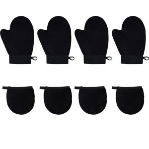 DUZEPA Lot de 8 gants autobronzants noirs en peluche, double couche, r&eacute;utilisables, imperm&eacute;ables, pour le corps et le dos (DUZEPA, neuf)