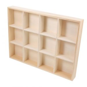 VILLFUL Organisateur Bureau Bois Multi Compartiments Cases pour Rangement Cosm&eacute;tiques Fournitures de Bureau et Ornements (Knoll Seal, neuf)