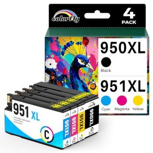 colorfly 950XL 951XL Cartouches d'encre compatibles avec HP 950 XL 951 XL Cartouches Multipack 950 pour HP Officejet Pro 8600 8610 8100 8620 8615 8100 8625 8630 8640 8660 276dw 251dw(4 Paquets) (xinlan-shop, neuf)