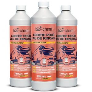 Bio-Chem - Additif sanitaire pour eau de rin&ccedil;age 3L - Nouvelle formule avec microorganismes - produit wc nettoyant pour toilettes de camping s&egrave;ches de caravanes et camping cars (bio-chem, neuf)