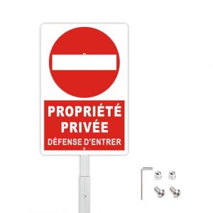 Felexdo Panneau Propriété Privée avec Piquet,30x20cm Aluminium Réfléchissant Panneau Propriété Privée Défense d'Entrer Signalétique Résistant Intempéries aux UV (Felexdo, neuf)