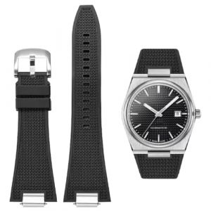 AIYIRUO Bracelets de Montre Tissot PRX Series Powermatic 80,12mm Bracelet en Caoutchouc Souple avec un Adaptateur en M&eacute;tal Quick release, Tissot PRX Series Montres Bracelet Hommes T137.407/410 (HAIRUOZE, neuf)