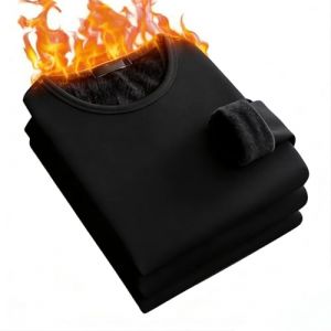 G&eacute;n&eacute;rique sous Pull Homme Cotone sous Vetement Thermique Homme T Shirt Manche Longue Haut Thermique Hiver Pull Chaud Tee Shirt Manche Longue Cotone sous-V&ecirc;Tements Chaud (MLZAIIK, neuf)