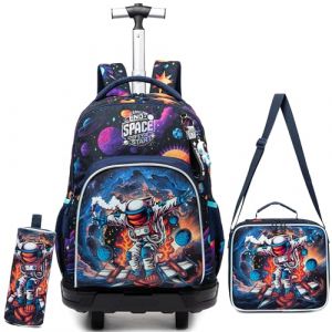 HTgroce Cartable a Roulette Garçon Sac Dos roulettes GarçonPrimaire Valises de Voyage Scolaire CP,ce1,ce2 (Lldaily EUR, neuf)
