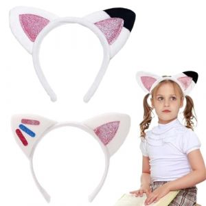 Serre-T&ecirc;te Oreille de Chat Cosplay, 2 Pcs D&eacute;corations de Cheveux pour Enfants,Serre-T&ecirc;te Oreille de Chat Cosplay Carnaval Accessoire Cheveux D&eacute;coration de Carnaval Halloween Cadeau F&ecirc;te Party (Binherd OU, neuf)