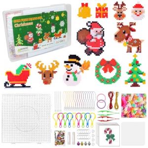 Perles à repasser de Noël de 5 mm avec modèles de perles à repasser, perles à repasser, perles à repasser, kit de bricolage pour enfants, cadeau de Noël (Gulaill, neuf)