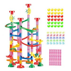 Circuit à Billes - Construction d'un Labyrinthe Educatif. Grand Cercle et Pièces à Deux Faces pour Plus de Temps de Parcours - 169 pièces. pour Lles Enfants de 4 Ans et Plus. (weofferwhatyouwant, neuf)