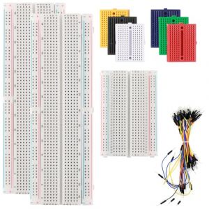 NewZC Breadboard Kit avec 2 Pcs 830 Points Solderless Breadboard 1pcs Plaque D'essai Electronique 400 Points 6 Pcs Mini Breadboard 170 Points et 65 Jumper Wire Cable Compatible Arduino et Raspberry Pi (NewZC, neuf)
