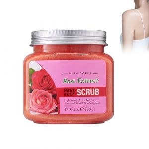 Gommage Hydratant Pour Le Corps Rose 350g, Natural Body Scrub, Gommage Au Sel Exfoliant, Anti Acn&eacute; Rides Pour Homme Et Femme, Nourrit La Peau, Convient Aux Peaux (XCR-EU, neuf)