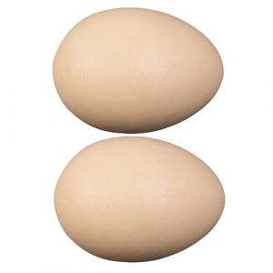 FOYTOKI 2 Pi&egrave;ces Oeufs d'imitation Oeufs de d&eacute;coration de Cuisine Oeufs de Cuisine Oeuf factice pour Poule Jouet &oelig;ufs des mod&egrave;les Faux Oeuf d&eacute;cor de Bureau Nourriture Accessoires (Wyn White, neuf)