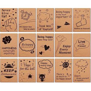 feela 15 PCS Petit Carnet de Notes de Poche, 15 Mod&egrave;les de Mini Carnets Cahier Kraft A6, 80 Pages, Carnet de Notes Lign&eacute; Kraft pour Etudiants Enfants pour Fournitures Scolaires Notes, 10,4X14,7cm (Feela(E), neuf)