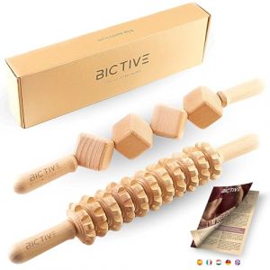 BICTIVE® Kit de 2 Rouleau de Massage pour Maderotherapie Professionnelle. Masseur Anti Cellulite Maderotherapie Kit Complet Cellulite Rouleau Appareil Palper Rouler Kit de Massage Bois Corps (BICTIVE, neuf)